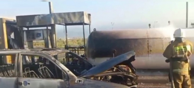 Автомобиль загорелся на одной из АЗС в Алматы